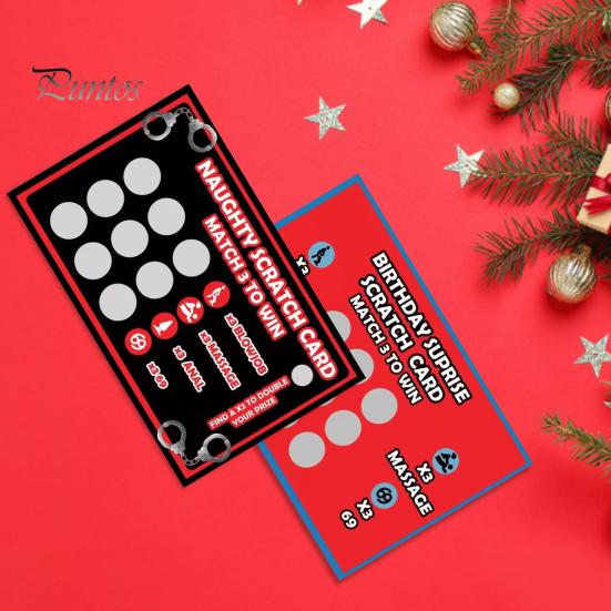 3 Pcs Adult Scratch Card Date Night Challenges Between Couples Bedtime Entertainment Card Valentine's Day Scratch Card Gift for Couples