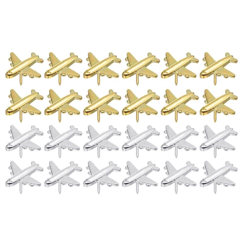 12PCS Creative 3D Plane Thumbtacks Stainless Steel Push Pins Bulletin Board Accessories  For Office Homes Study