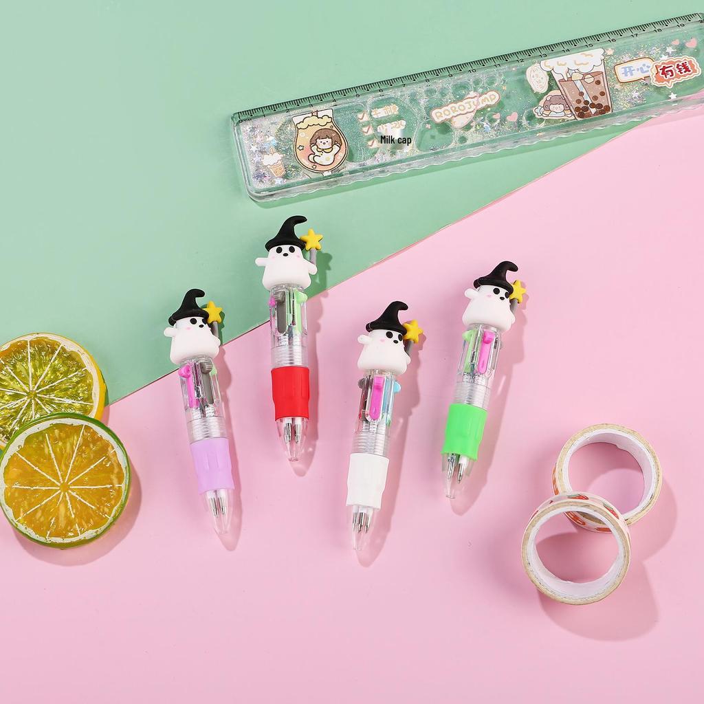 Korean Cute Animal Head 4-Color Click Ballpoint Pen