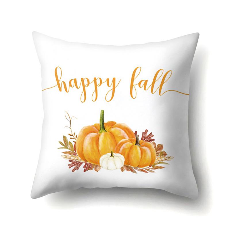 Thanksgiving Pillowcase Blessing Maple Leaf Pumpkin Sofa Cushion Cover Office Home Living Room Pillowcase