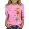 Kids Printed Three-Quarter Sleeve Round Neck Top for Back to School Casual Wear