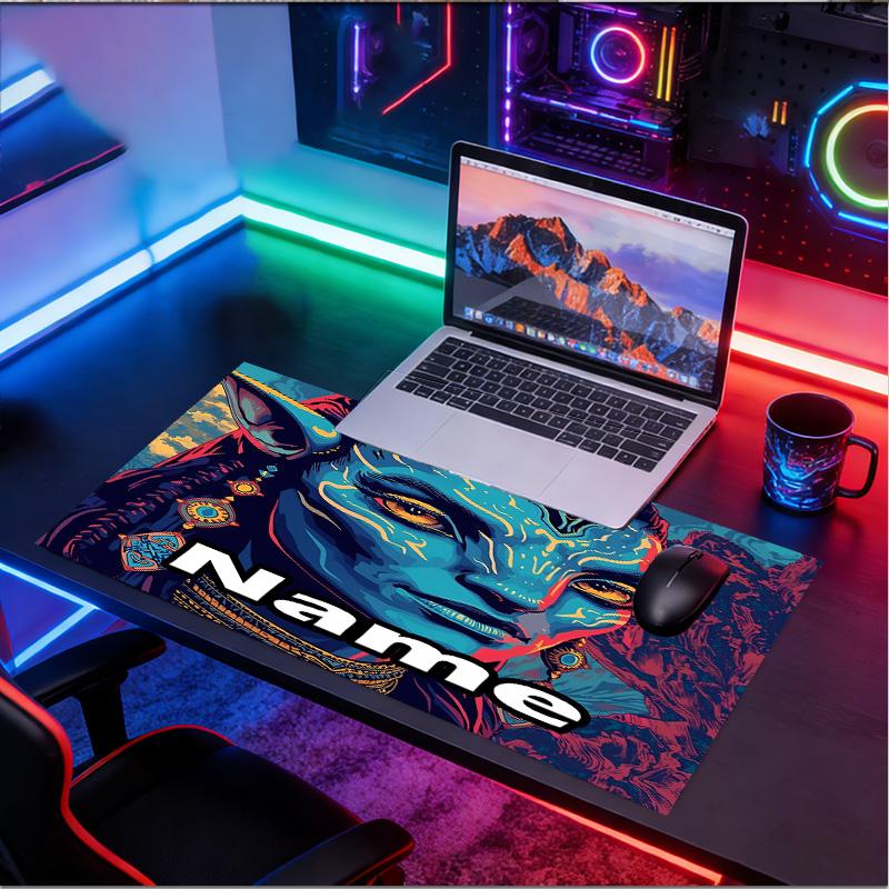 Tapis de souris personnalisé avec nom et avatar, Tapis de bureau pour ordinateur portable PC, Tapis de bureau décoratif pour la maison, Support pour clavier, Cadeau