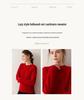 Women's Cashmere Round Neck Double Ply Thick Sweater - Solid Color, Loose Fit for Autumn & Winter