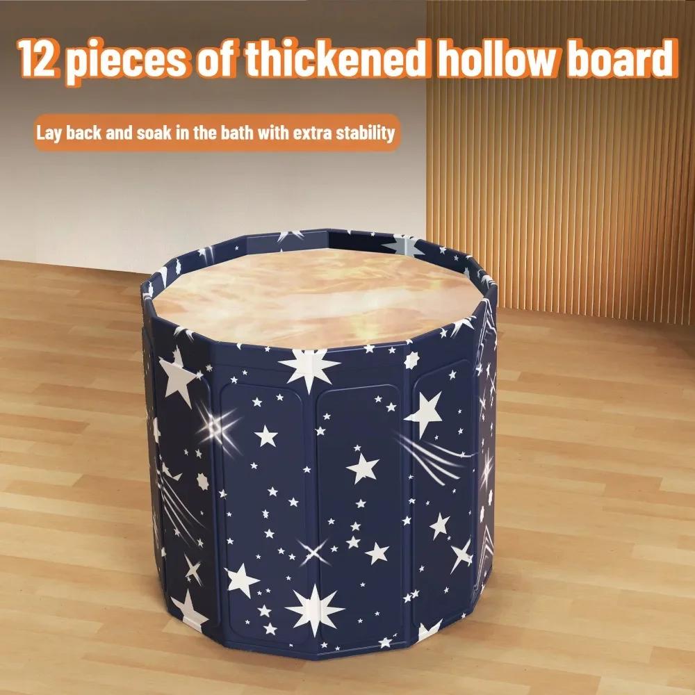 Foldable Bath Tub Thickened Insulation Tub Steaming Foot Spa Term Temperature Locked Bathtub No Installation Bathing Bucket