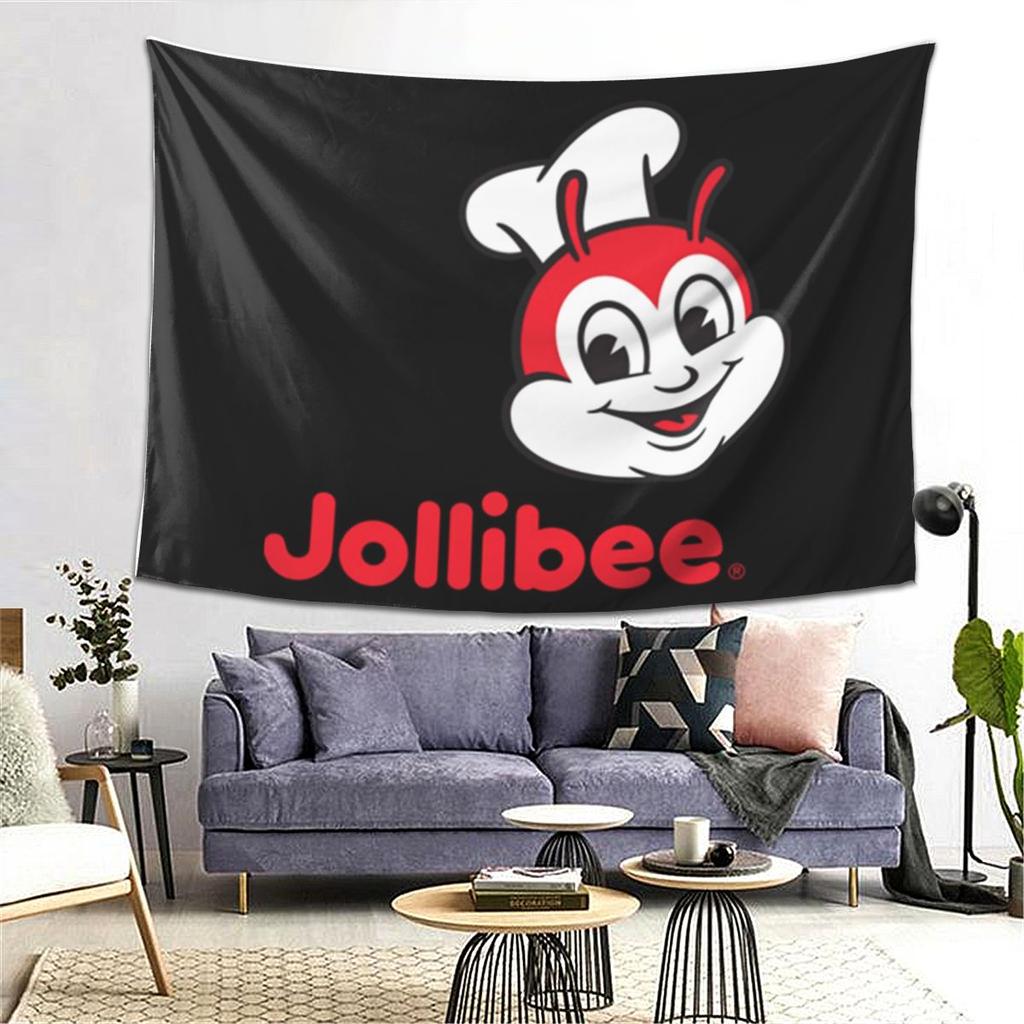 Jollibee 2 Tapestry Wall Hanging Aesthetic Home Decor Tapestries for Living Room Bedroom