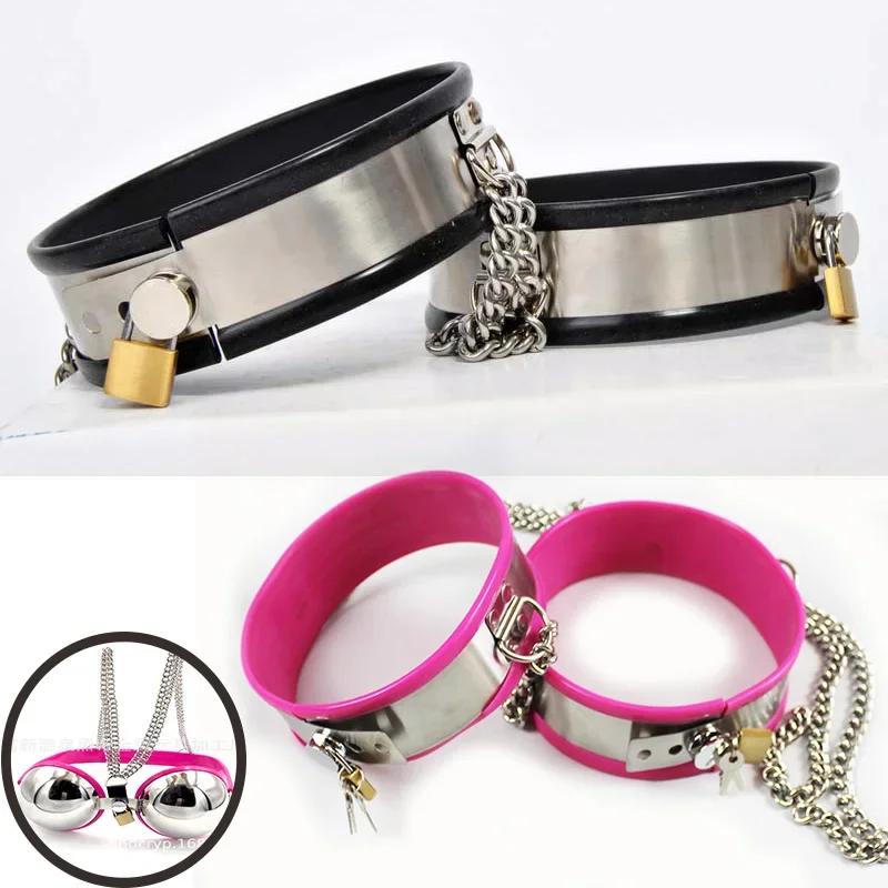 Manyjoy Adjustable PU Leather/Stainless Steel Customized Thighs Cuffs Bondage Adult Sex Toy Erotic Restraints Bondage Sex Toys