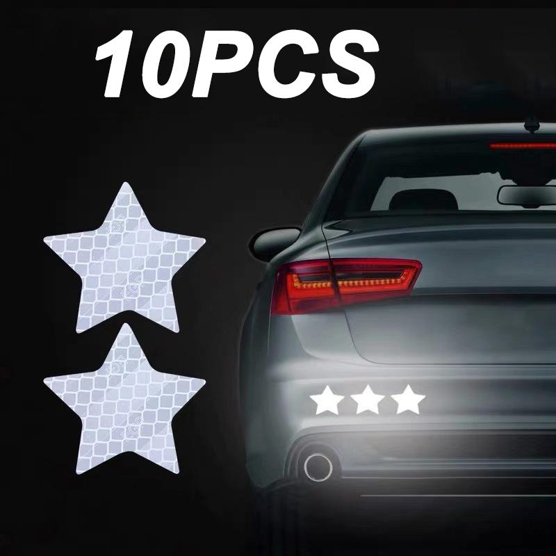 10Pc Car and motorcycle reflective sticker Safety Tape Anti Collision Warning Reflective Sticker for Automobile Trunk Decoration