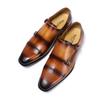 Brown Black Men Loafer Shoes Elegant Dress Formal Suit Breathable Leather Shoe No Slip Handmade Monk Nice Adult Footwear