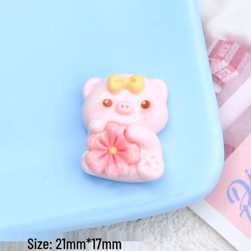Handmade Resin Pig Hair Clip and Clog Decoration Set