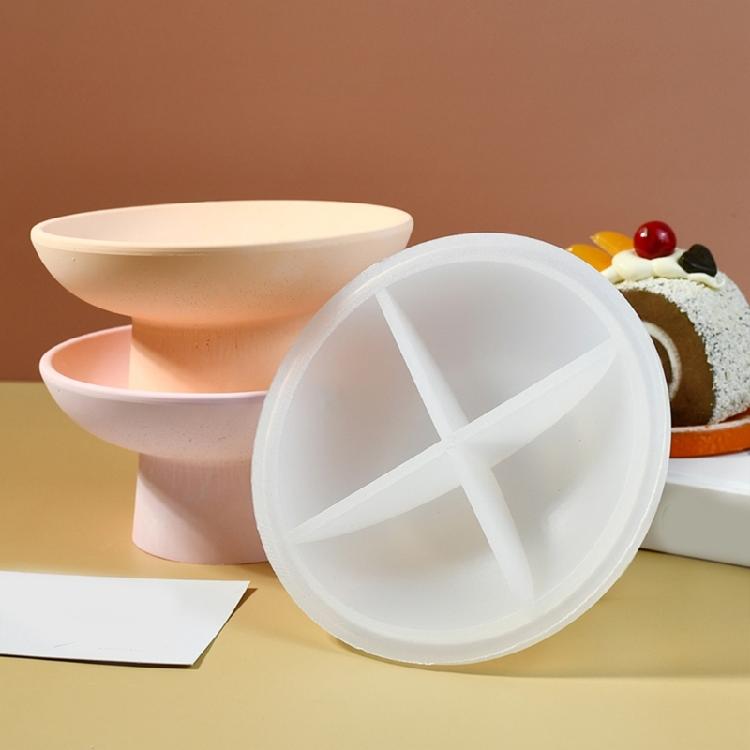 Easy Demold Silicone Mold for Footed Fruit Bowl Unique Tableware Making Mould for Handmade Enthusiasts Jewelry Supplies