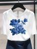 (Asian Size) Butterfly Style Cute Women's Top Print O-neck Casual T  Fashion Female Clothing Graphic Tee Short Sleeve T-shirts