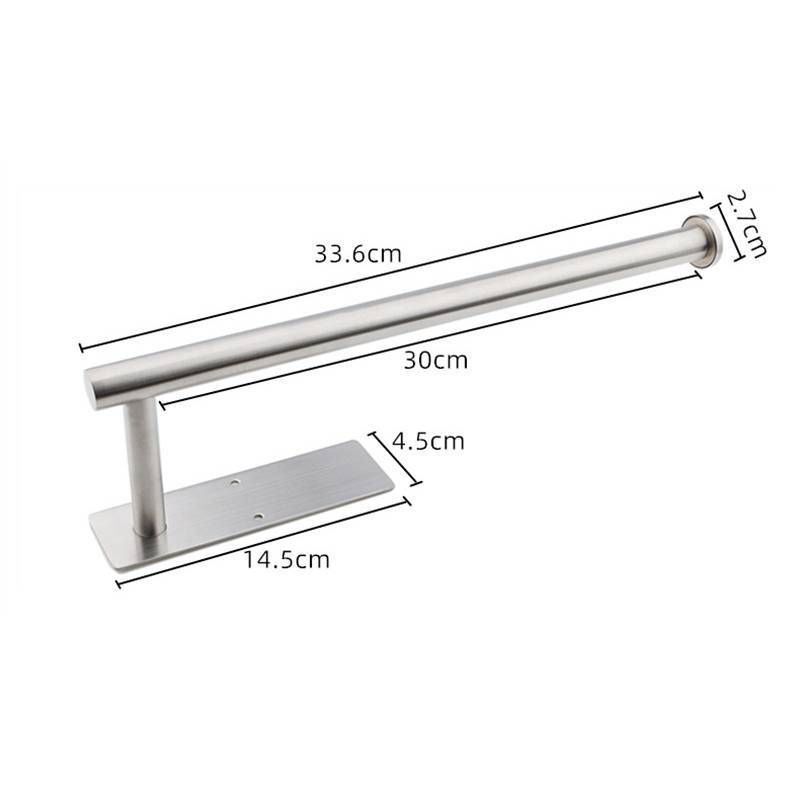 

Stainless Steel Kitchen Toilet Paper Holder With Nodrill Mount For Bathroom And Kitchen Use серебряный