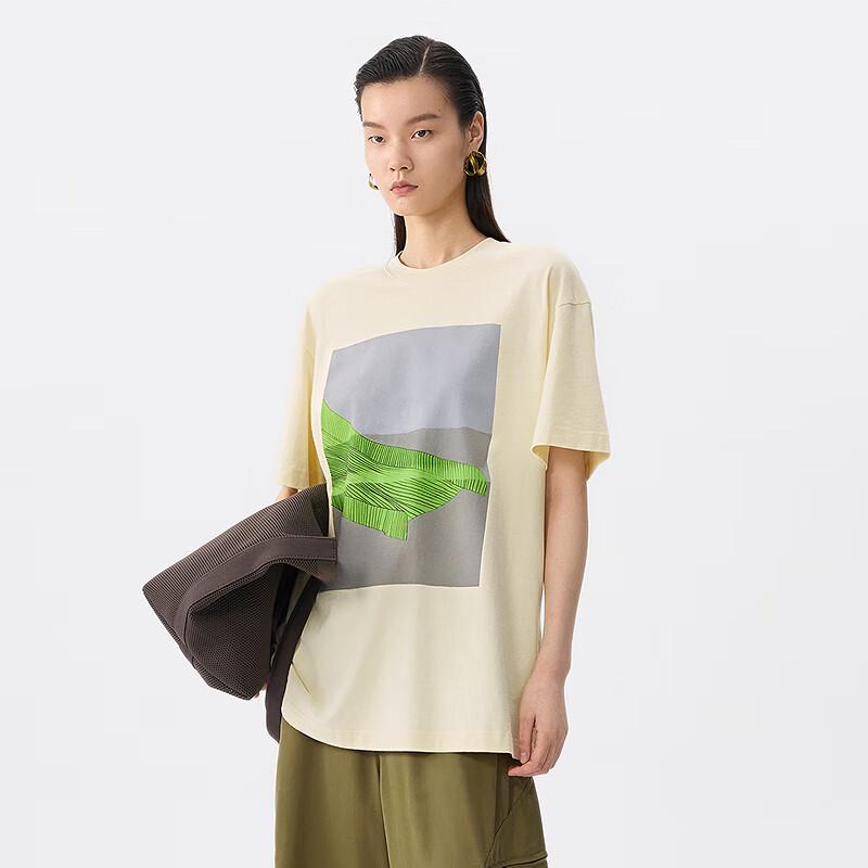 JNBY 2025 Summer Graphic Print Cotton T-Shirt M