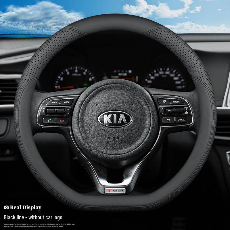 Genuine Leather Steering Wheel Cover for Kia Sportage, K3, Kx3, Cerato, K5, Forte, Kx5, Carens, K2