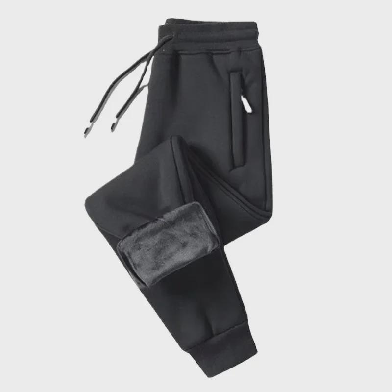 Men's Warm Fleece Slim and Loose Sweatpants for Autumn and Winter