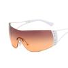 Cyberpunk Y2K Sunglasses Women Fashion Rimless One Piece Sun Glasses Men Vintage Shades 2000S Accessories 90S Gradient Glasses