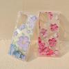 Leuchtende Flüssig-Treibsand-Hülle mit Blumendruck für Samsung S25 Ultra S24 Plus S23 S22 A55 A35 A15 Transparent Stoßfest Anti-Fall Handyhülle