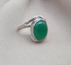 Green Onyx Sterling Silver Ring: Handmade Boho Statement Jewelry