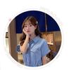 2026 Women's Summer Elegant Waist-Cinched Denim-Look Shirt Dress, Korean Style Mid-Length Skirt