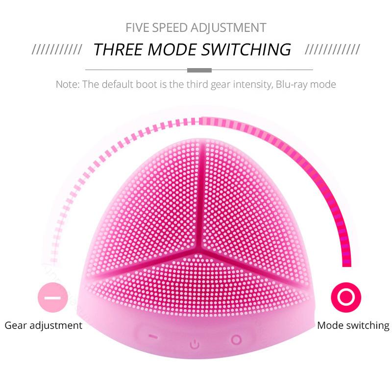 Facial Cleansing Brush Electric Facial Cleanser Washing Brush Mini Electric Facial Brush Waterproof Microcurrent Facial Brush