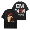 American Hip Hop Eminem Eminem Printed Short Sleeve T-Shirt Casual Crew Neck Men's and Women's Retro Fashion Short Sleeve Top