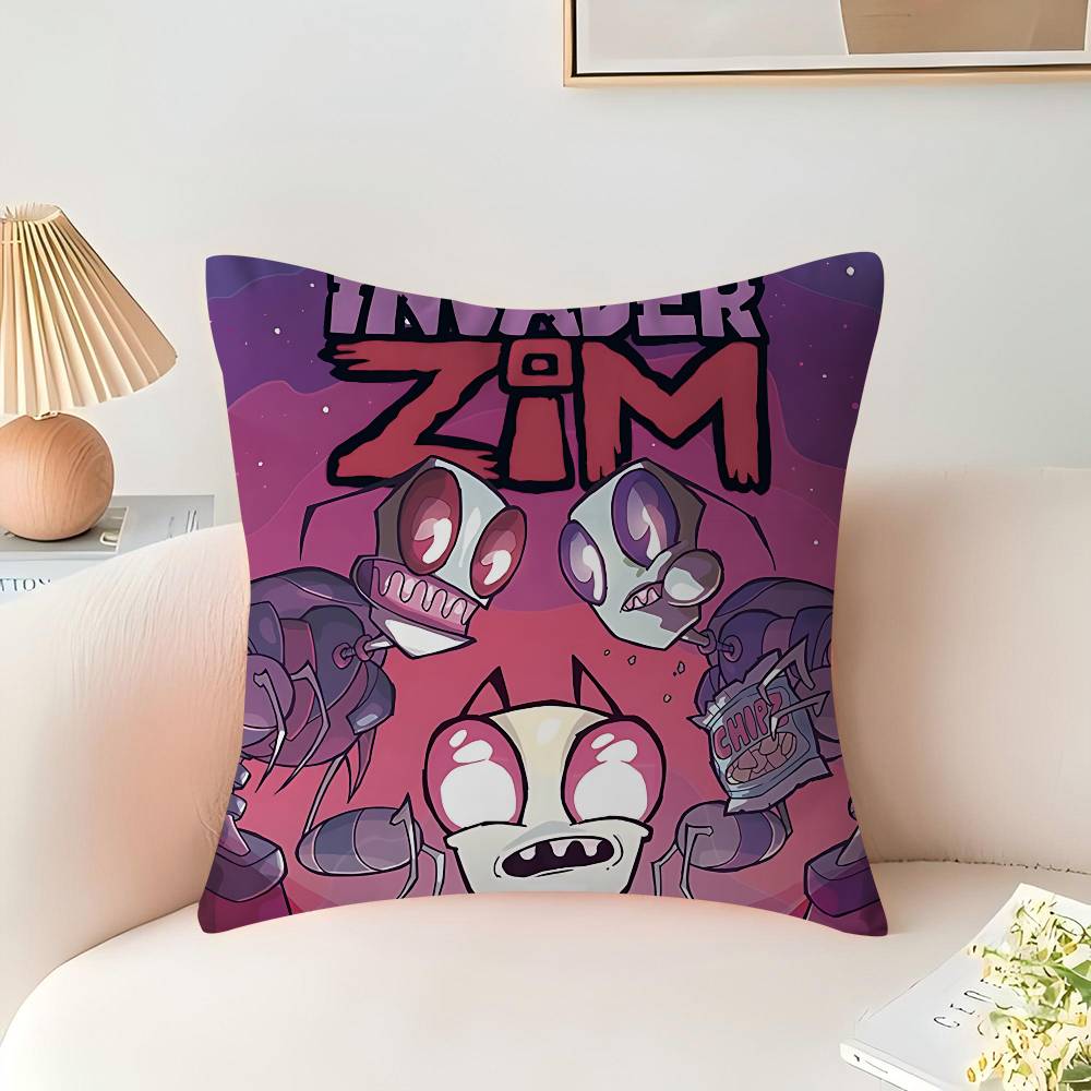 Cartoon I-Invader-Zim Personalized Pillow Cover Kids Bedroom Wild Party Decor Pillowcase Kid Birthday Shower Gift