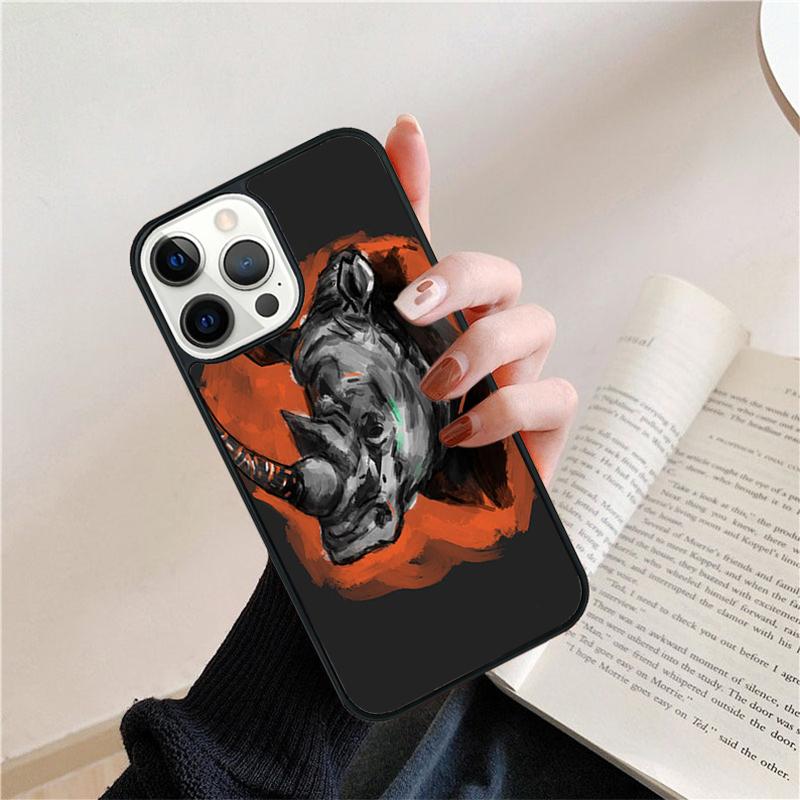 Rough Rhinoceros Rhino Beast Mobile Phone Cases Cover For iPhone 17 Air 16 15 14 12 13 11 Pro MAX Apple Plus SE2020 Coque