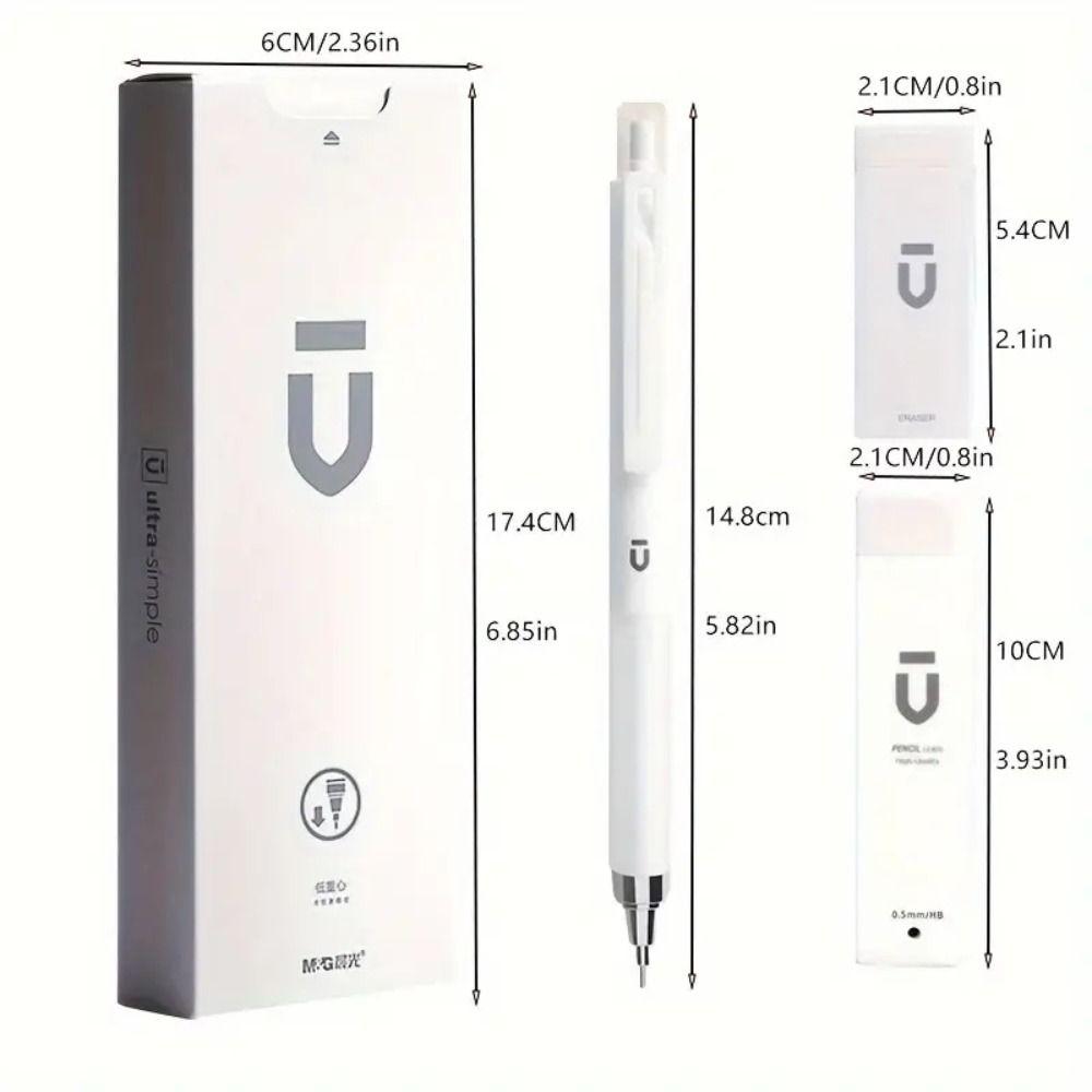 Plastic Automatic Pencils Students Stationery 0.7mm Eraser Pencils Gift Box