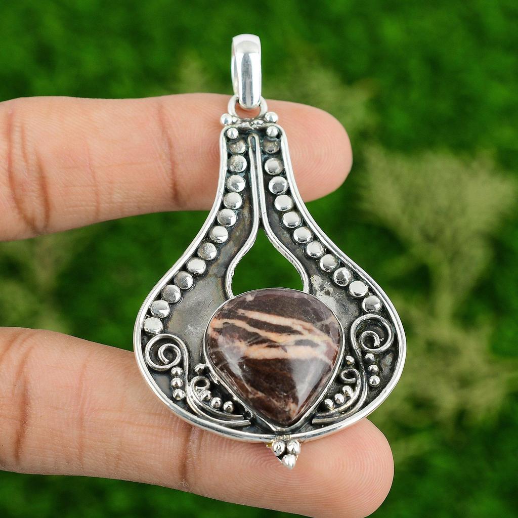 Daughters Day Deal Coconut Jasper Gemstone Sterling Silver Wife Pendant Jewelry