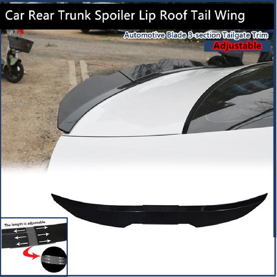 Glossy Black Adjustable Car Rear Trunk Spoiler Lip Roof Tail Wing For Car Sedan