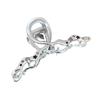 Large Silver Star Zircon Hair Clip for Women - High-End Frosted Metal Updo Claw Clip