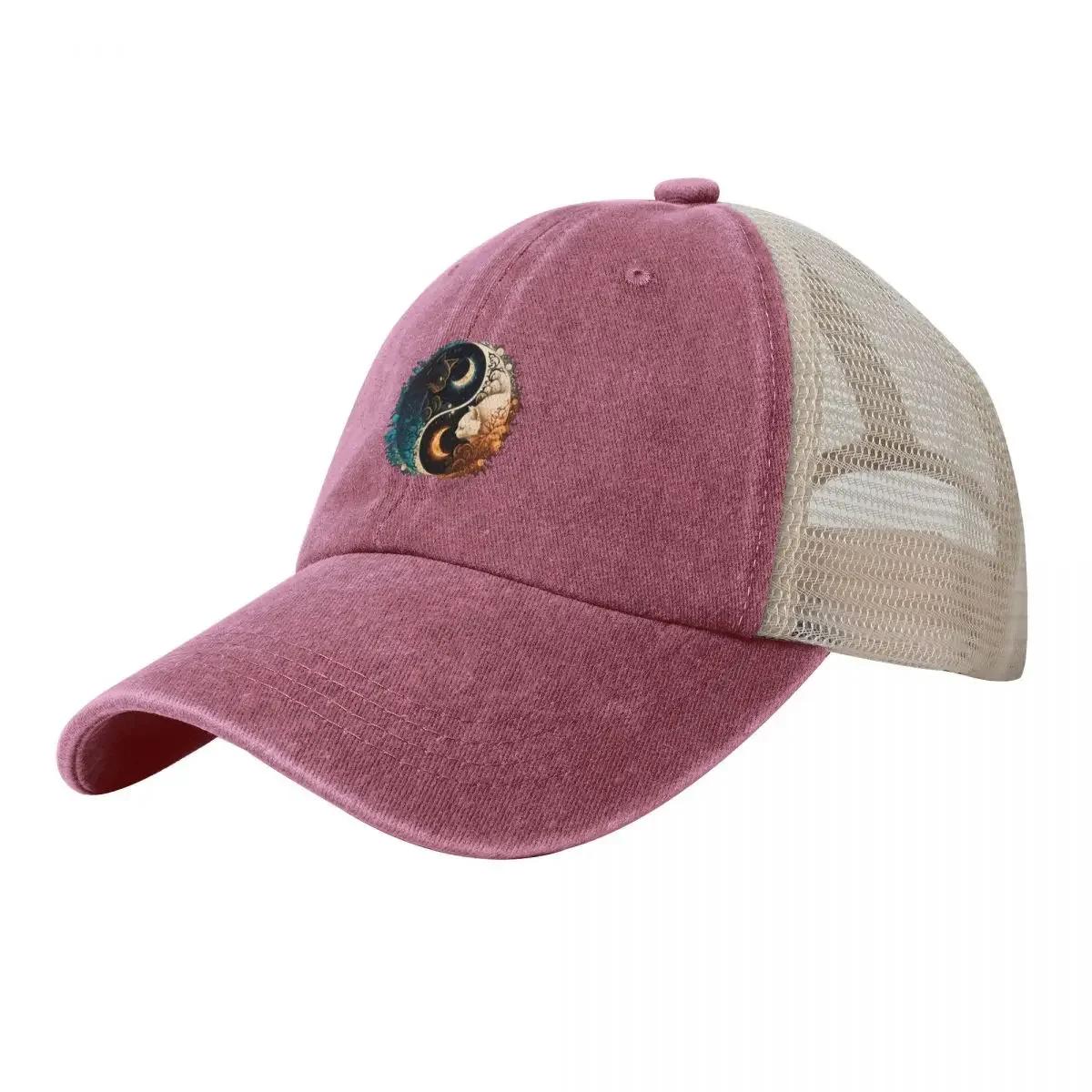 Cat Yin Yang Cowboy Mesh Baseball Cap New Hat Kids Hat Mountaineering Women Unisexs
