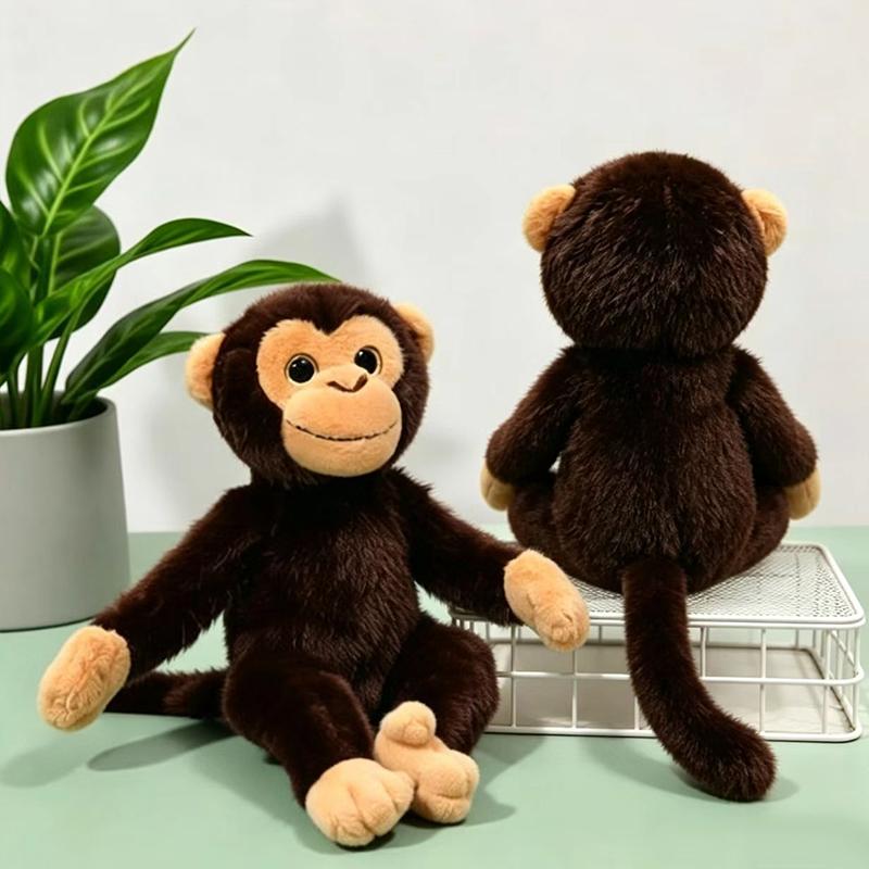 Cute Golden Monkey Plush Toy Simulated Gibbon Stuffed Animal Soft Monkey Doll Room Decor Cartoon Pillow Children Birthday Gift