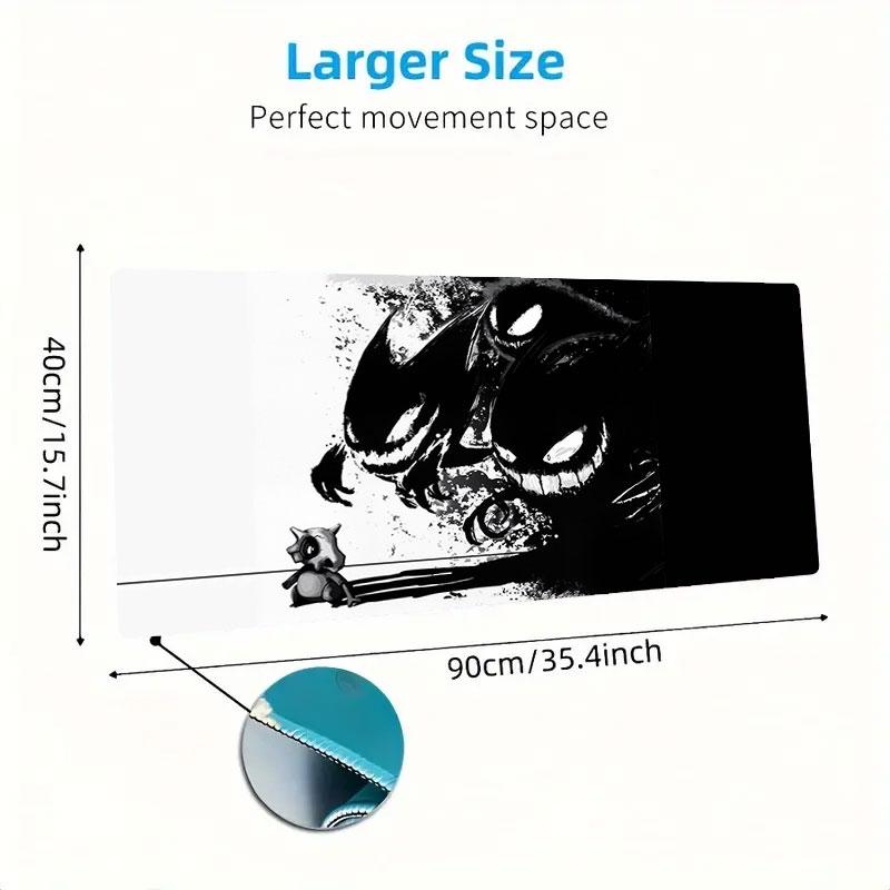 Gengar Cartoon Mouse Pad, Large Gaming Desk Mat, Non-slip XXL Mousepad for Laptop & Tablet, Mini PC Playmat with Stitched Edges