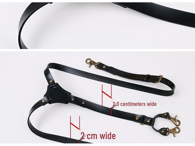 Bretelă de piele de vacă strat superior pentru bărbați cu cataramă cu cârlig anti-cădere