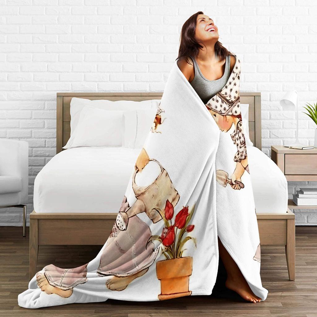 Warm Soft Blankets Picnic Sarah Kay Throw Blanket  Flannel Bedspread For Bedroom Novelty Sofa Bed Cover