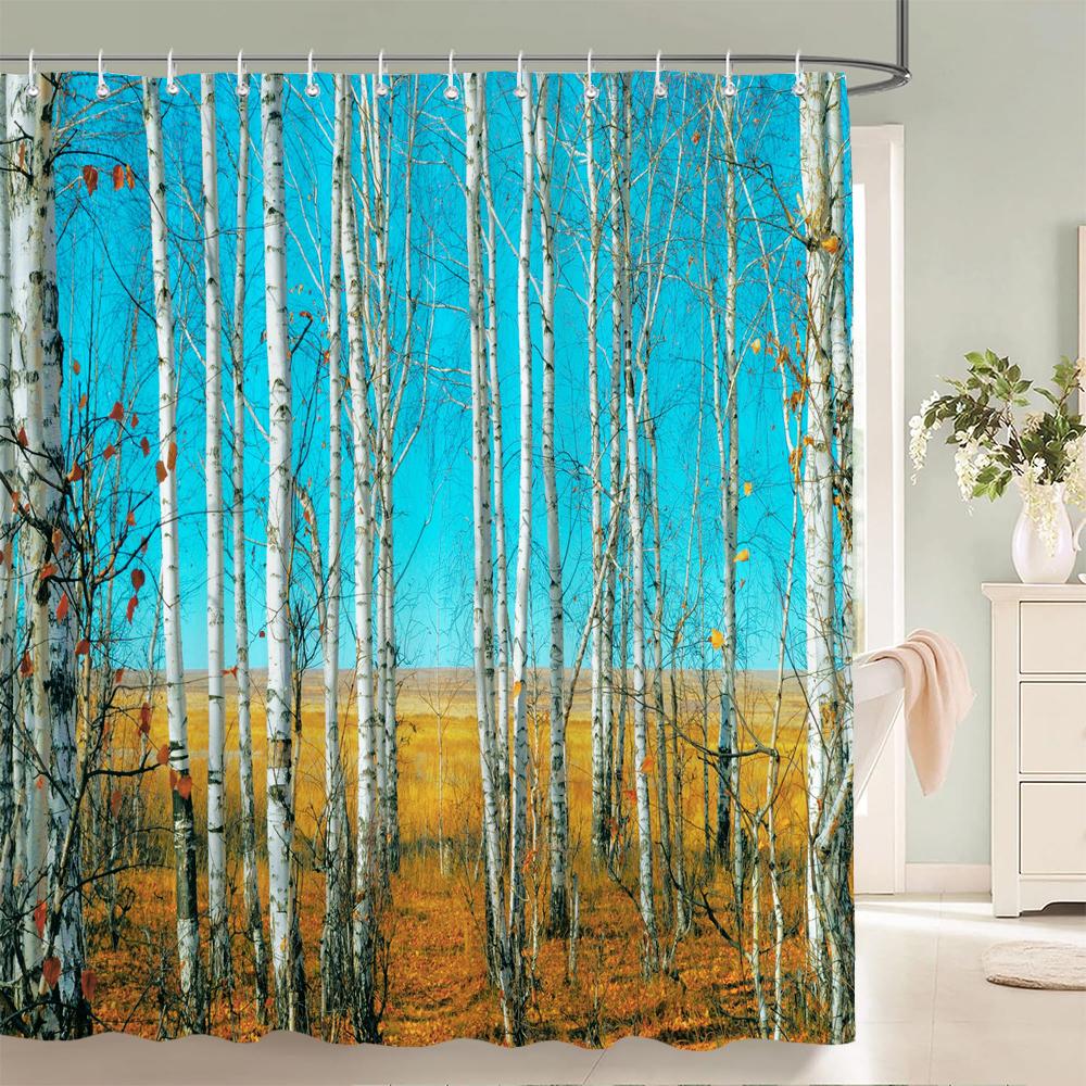 Hochwertiger Wald Natur Landschaft Stoff Duschvorhang Wasserdicht Bedruckt Badezimmer Vorhänge für Badezimmer Dekoration mit Haken