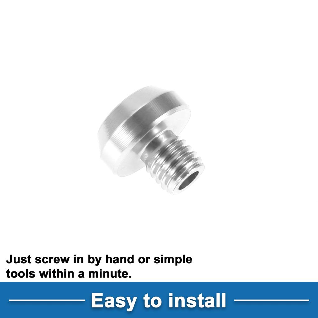 A ABSOPRO Motorcycle Mirror Hole Plug Right Hand M8x1.25 Motorcycle Rear View Mirror Screw Silver Tone 2pcs