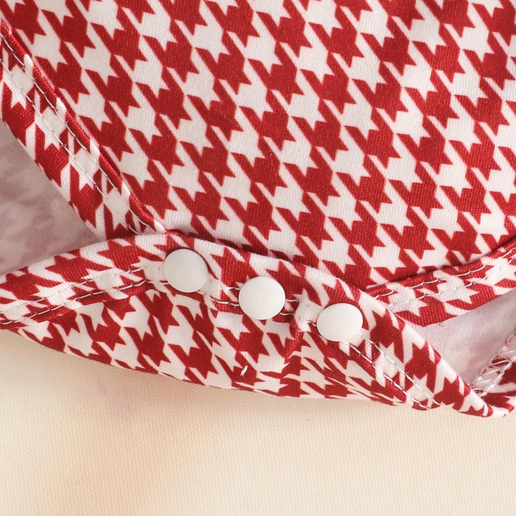 2026 Grenzüberschreitendes Niedliches Sommer-Kleinkindkleid-Set: Kleid mit Puffärmeln im Hahnentrittmuster, Socken und Kopfbedeckung