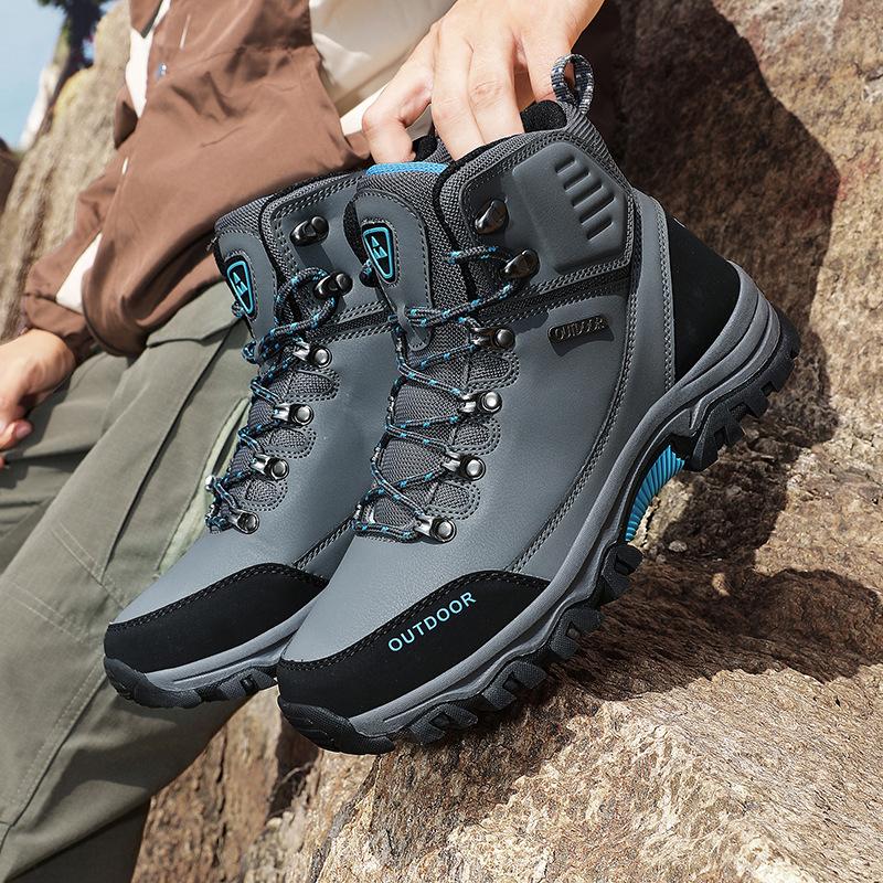 Men's Hiking Boots Waterproof Leather Ankle Boots Outdoor Camping Climbing Shoes Trekking Sneakers for Men Casual High Top Boots