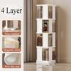 Transparent Book Shelf Rotating Bookshelf Bedroom Multifunctional Folding Storage Box Household Removable Bookcase Organizer