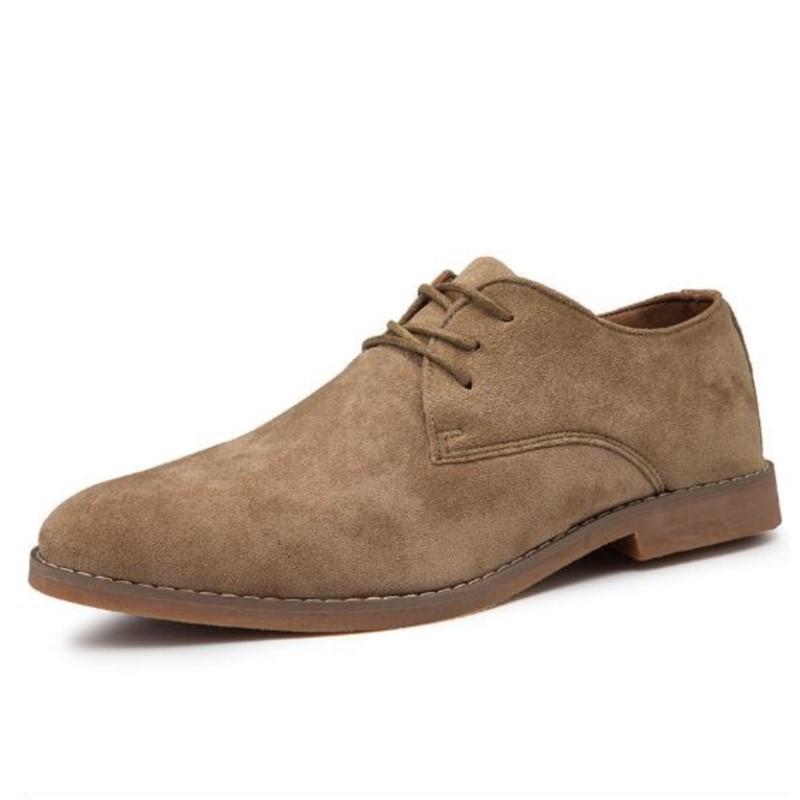 Large Size Suede Casual Lace-up Pointed Four Seasons Male Business Leather Shoes Ankle Boots M733