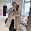 Korean Women's Plaid Stand Collar Windbreaker Jacket, Spring/Autumn 2025, Loose Mid-Length Coat