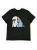 Blue Male Budgie Illustration T-Shirt Custom Shirt Oversizeds Tshirts Personalised Anime Clothes Anime Shirts Men