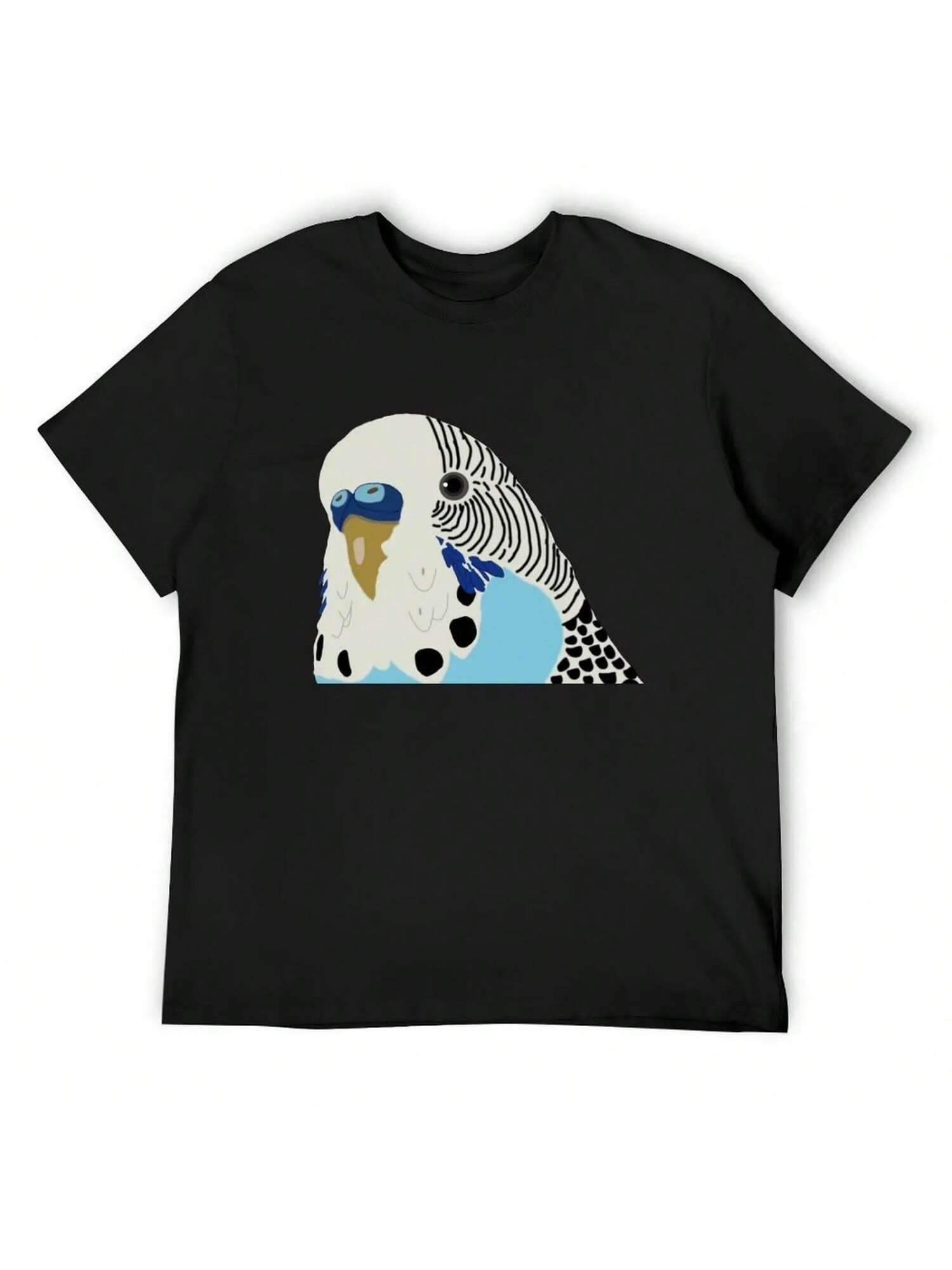 Blue Male Budgie Illustration T-Shirt Custom Shirt Oversizeds Tshirts Personalised Anime Clothes Anime Shirts Men S разноцветный
