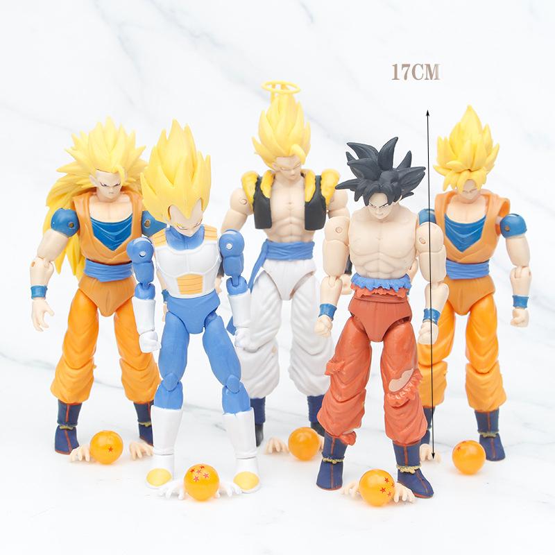 Anime Dragon Ball Vegeta Broly Son Goku Anime Actionfigur Modell Geschenke Sammlerfiguren für Kinder 18cm 5 Stück Im Set