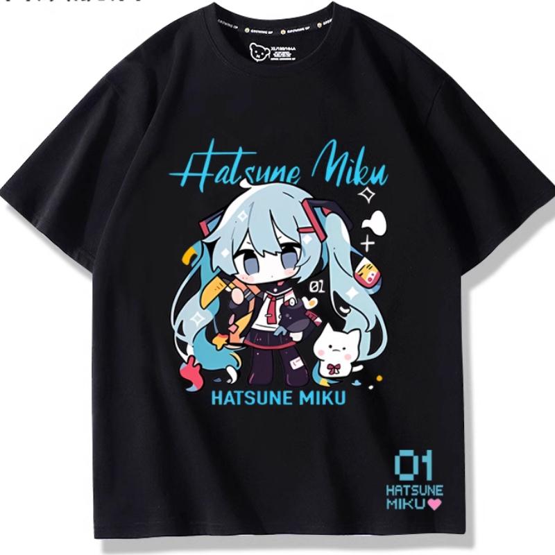 Second Dimension Anime Hatsune Miku Fashion Trend New Cotton Top Short Sleeve T-shirt Unisex