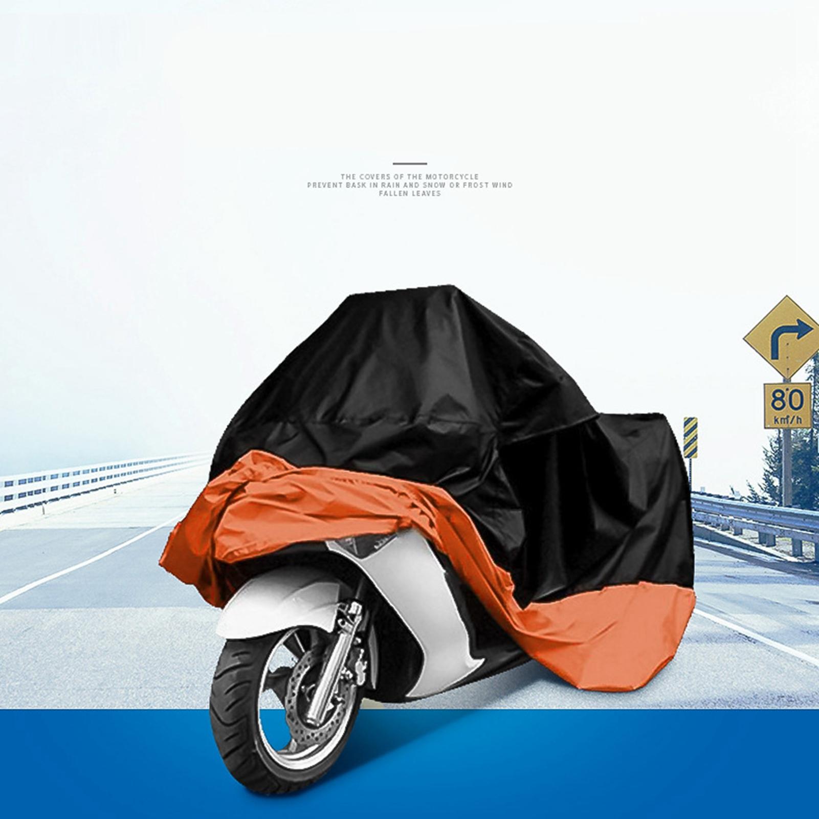 

Motorbike Cover Waterproof Sun Protection Dust Proof Universal Scooter Cover for Motorcycle Black Top Orange Bottom L