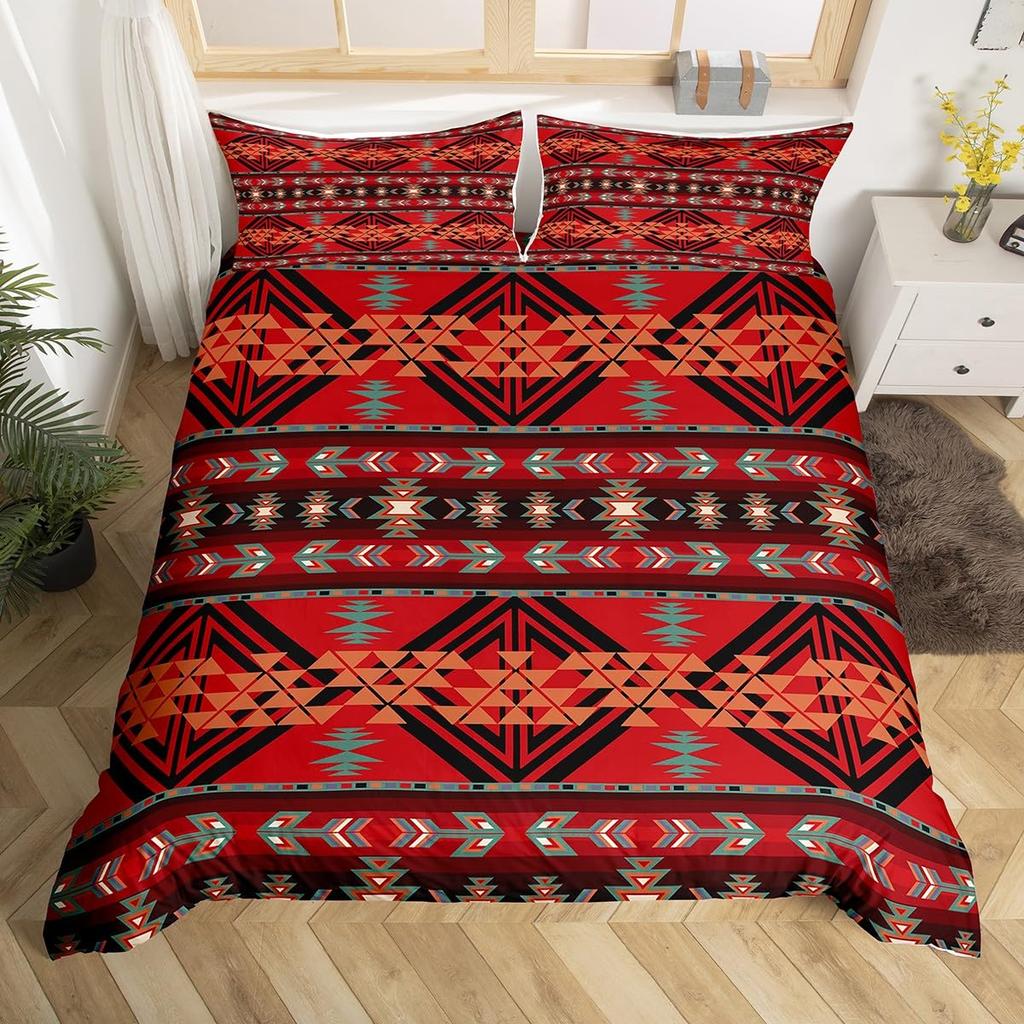 Tribal Duvet Cover Sets For Teens Queen King Lightweight Quilt Covers Western Geometric Bedding Sets Bedroom Decor No Comforter