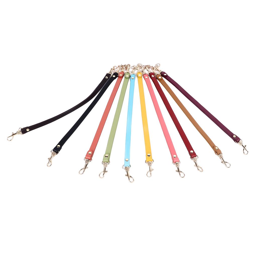 10Pcs Leather Bag Handles 12.2in Long 0.4in Wide Cattlehide Metal Buckles Rich Colors Handbag Strap
